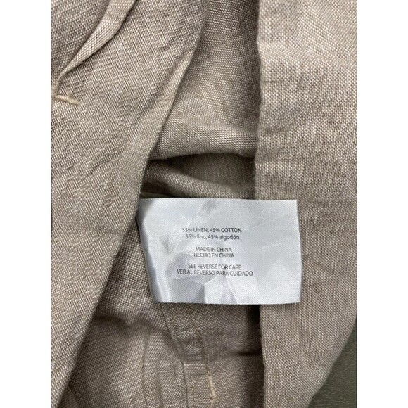 Eddie Bauer Shorts Women Large Elastic Waist Drawstring Cuffed Beige Linen - Picture 5 of 5